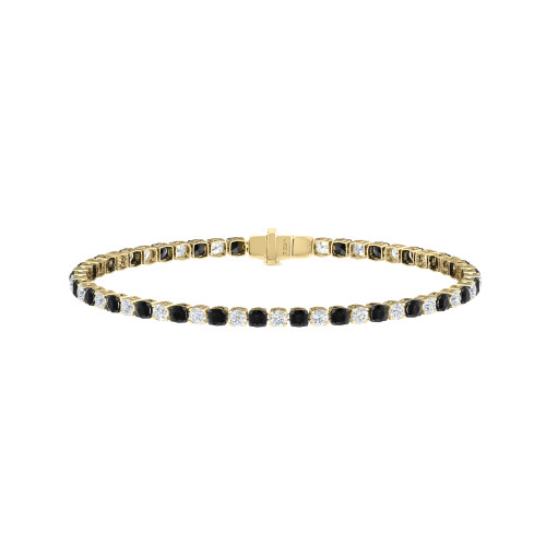 Single Line Ultra Light Tennis Bracelet in Diamond and Black Diamond (2.70mm)