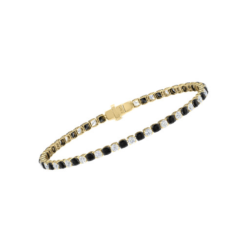 Single Line Ultra Light Tennis Bracelet in Diamond and Black Diamond (2.70mm)