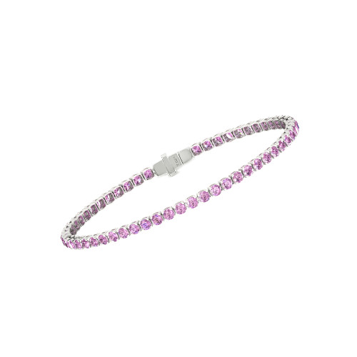 Single Line Ultra Light Tennis Bracelet In Pink Sapphire (2.70mm)