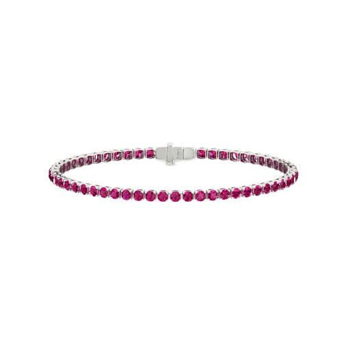 Single Line Ultra Light Tennis Bracelet In Ruby (2.70mm)