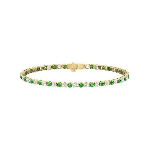 Single Line Ultra Light Tennis Bracelet in Diamond and Tsavorite (2.70mm)