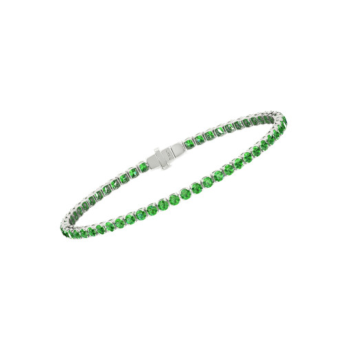 Single Line Ultra Light Tennis Bracelet In Tsavorite (2.70mm)