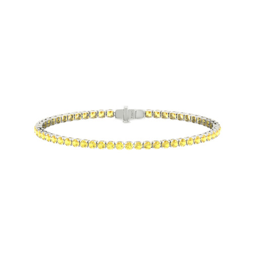 Single Line Ultra Light Tennis Bracelet In Yellow Sapphire (2.70mm)