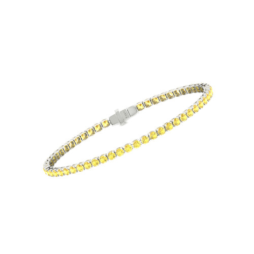 Single Line Ultra Light Tennis Bracelet In Yellow Sapphire (2.70mm)