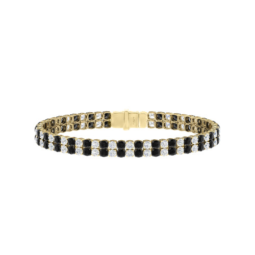 Double Line Ultra Light Tennis Bracelet in Diamond and Black Diamond (2.70mm)