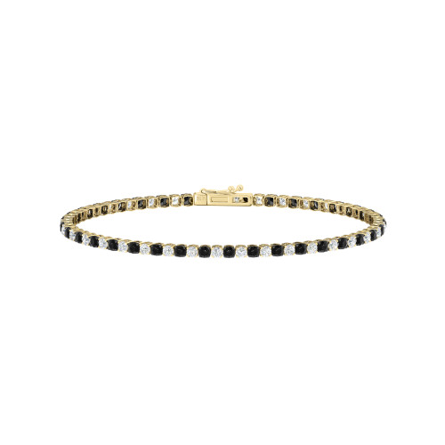 Single Line Ultra Light Tennis Bracelet in Diamond and Black Diamond (2.10mm)