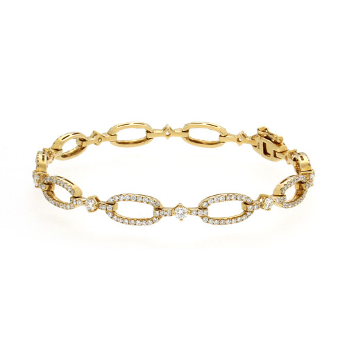 Diamond Oval Dot Dash Bracelet