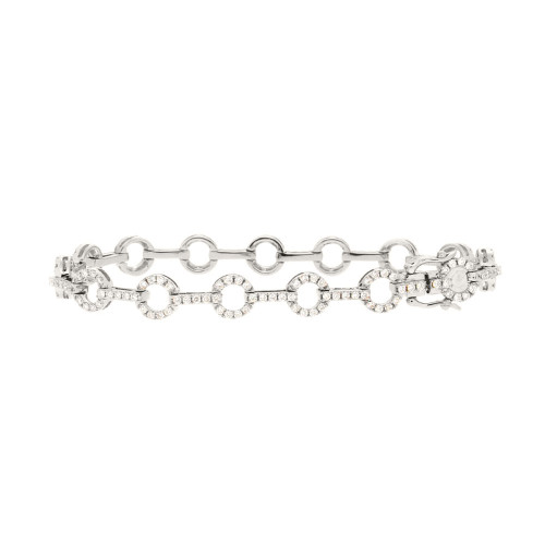 Diamond Circular Link Bracelet