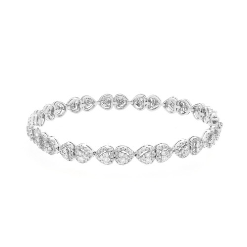 Little Heart Diamond and White Gold Bracelet