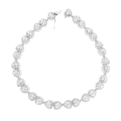 Little Heart Diamond and White Gold Bracelet