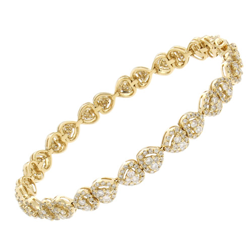 Little Heart Diamond and Yellow Gold Bracelet