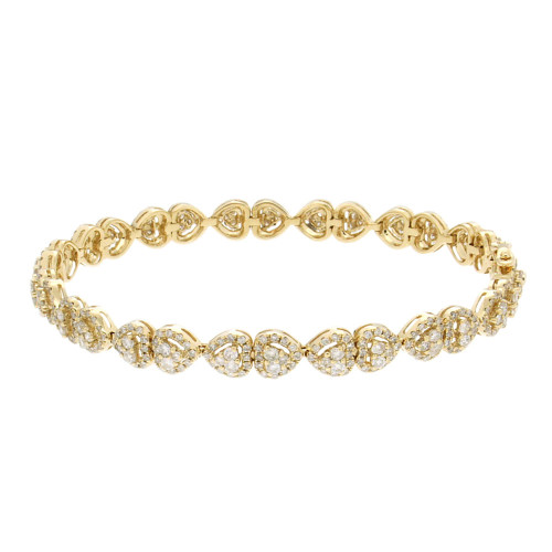 Little Heart Diamond and Yellow Gold Bracelet