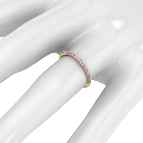 Petite Pink Sapphire Wedding Band