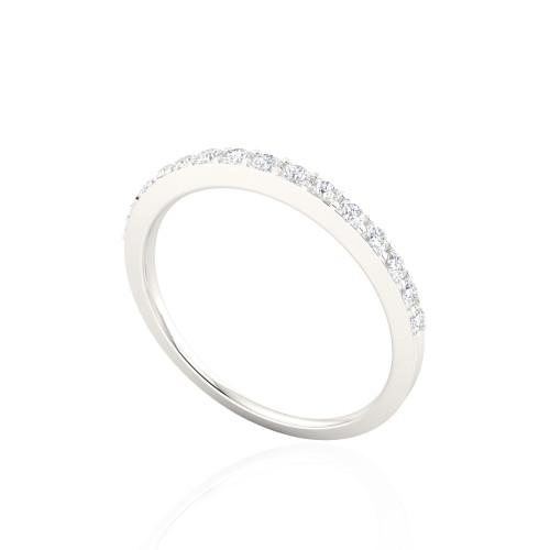 Pave Set Diamond White Gold Wedding Band