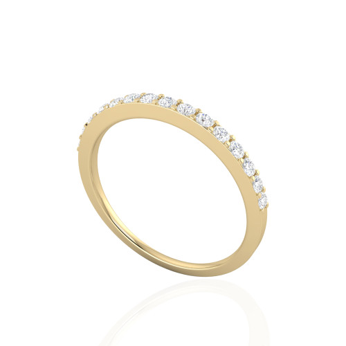 Pave Set Diamond Yellow Gold Wedding Band