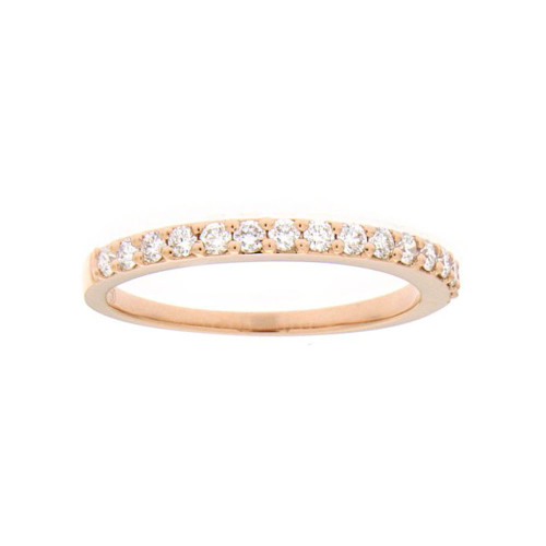 Pave Set Diamond Rose Gold Wedding Band