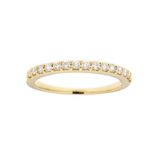 Pave Set Diamond Yellow Gold Wedding Band