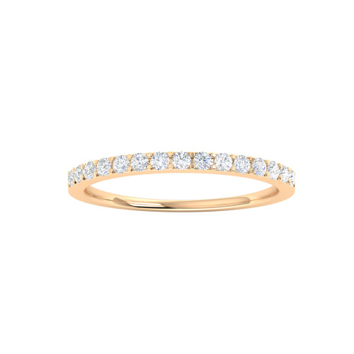 Pave Set Diamond Rose Gold Wedding Band