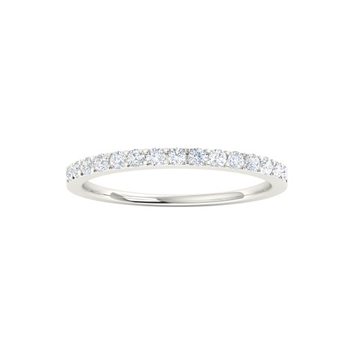 Pave Set Diamond White Gold Wedding Band