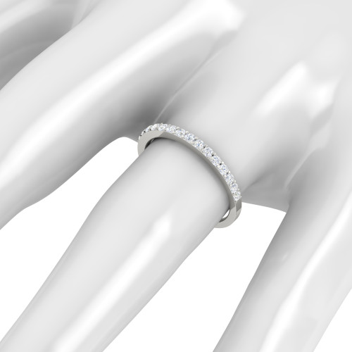 Pave Set Diamond White Gold Wedding Band