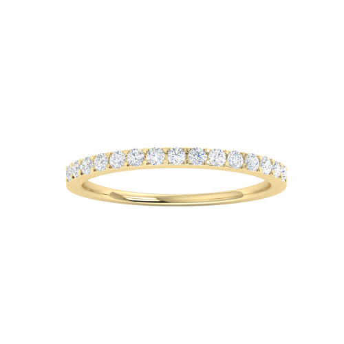 Pave Set Diamond Yellow Gold Wedding Band