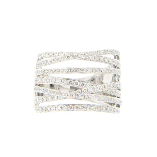 Criss Cross White Diamond Ring