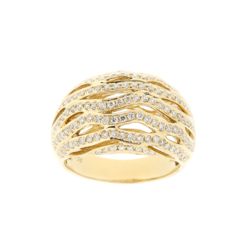 Rhythm Wave Diamond and Gold Ring