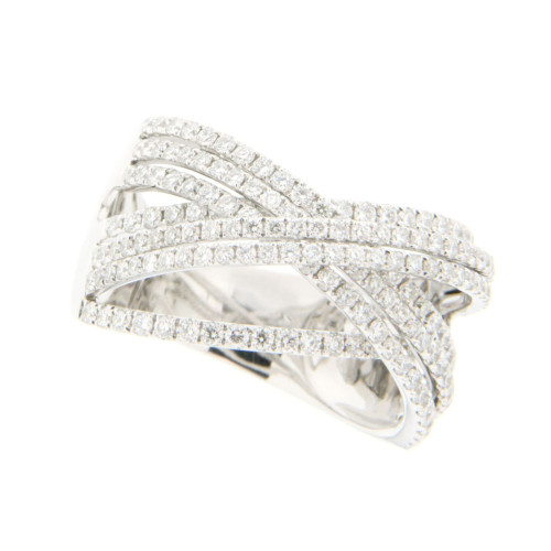 Multi band Criss Cross Diamond Ring