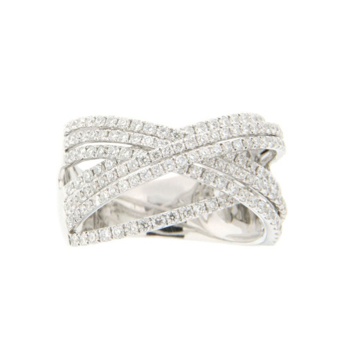 Multi band Criss Cross Diamond Ring