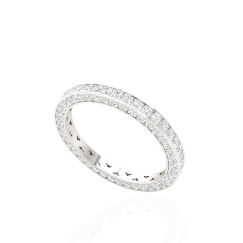 Gold and Diamond Eternity Band in Micro Pave Setting