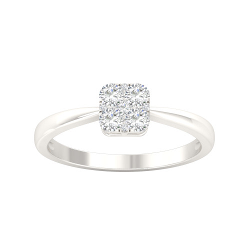 Square Pressure Setting Diamond Engagement Ring