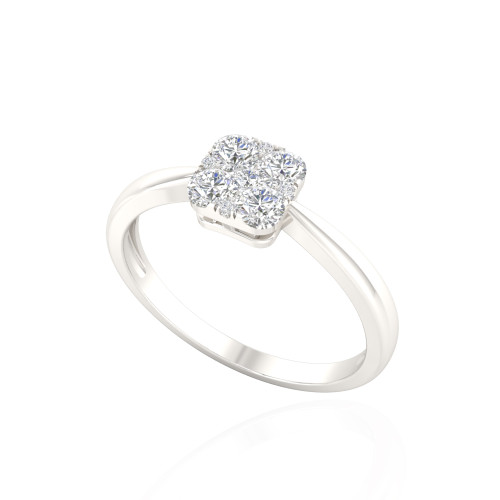 Square Pressure Setting Diamond Engagement Ring