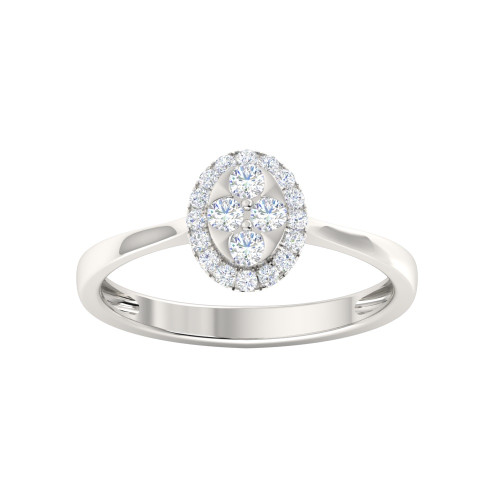 Halo Diamond Oval Evergreen Engagement Ring