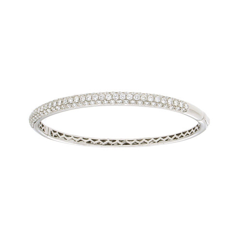 Dainty White Diamond Bangle