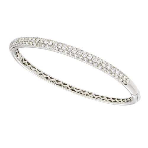 Dainty White Diamond Bangle