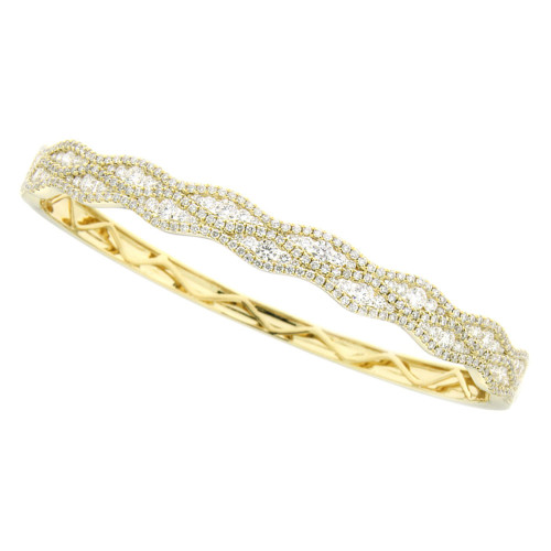 Curved Lines Diamond Bangle