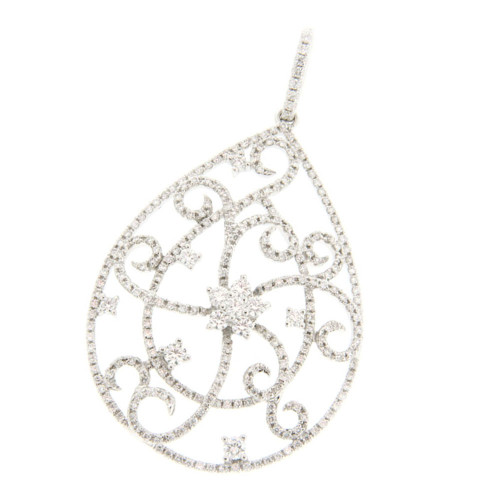 Floral Star Pear Shaped Pendant