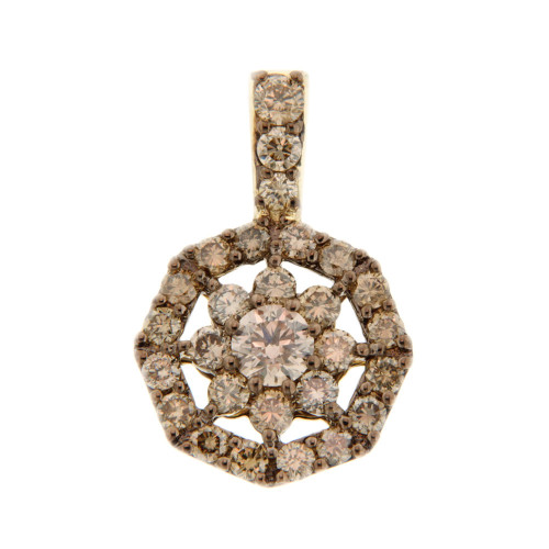 Octagonal Chocolate Brown Diamond Pendant