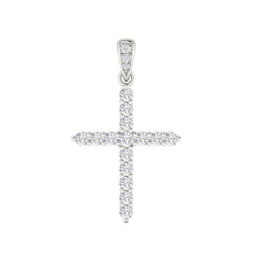 White Gold & Diamond Cross Pendant