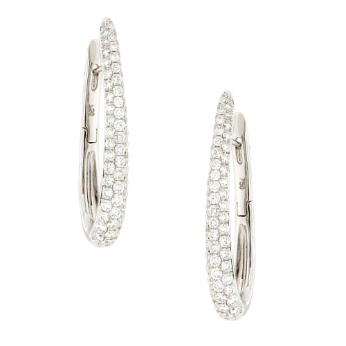 Triple Line Diamond Hoops