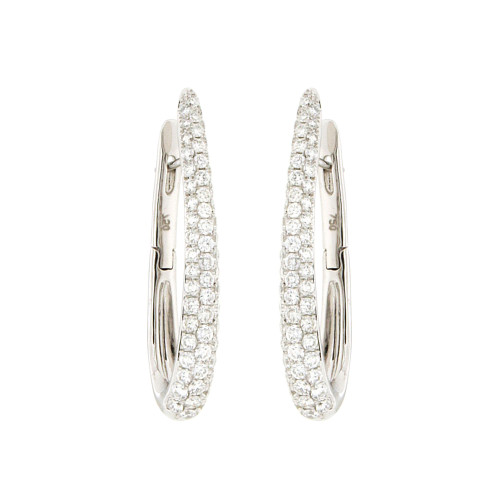 Triple Line Diamond Hoops