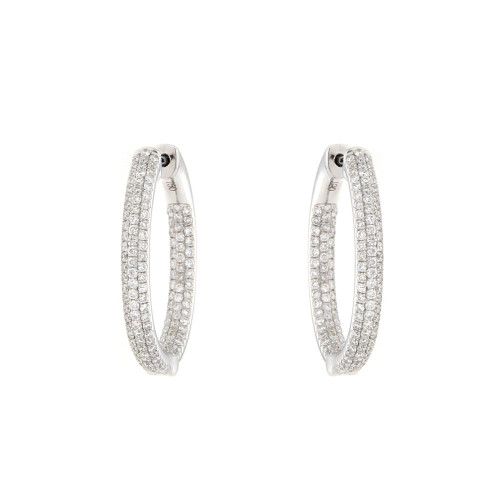 Classic Diamond Hoop Earrings