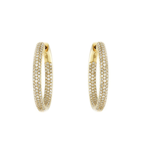 Classic Diamond Hoop Earrings