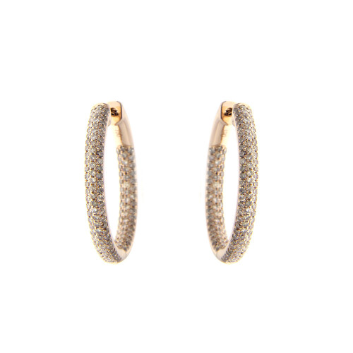 Classic Brown Diamond Hoop Earrings