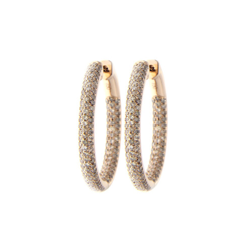 Classic Brown Diamond Hoop Earrings