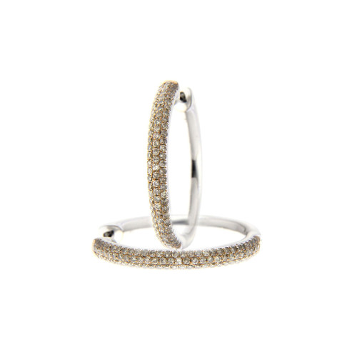 Classic Brown Diamond Hoop Earrings