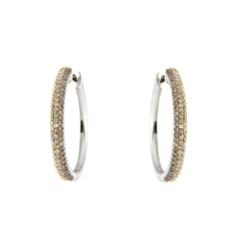 Classic Brown Diamond Hoop Earrings