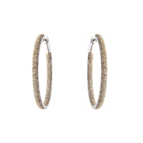 Classic Brown Diamond Hoops