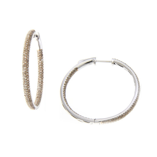 Classic Brown Diamond Hoops