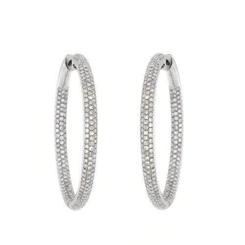 Classic Diamond Hoop Earrings